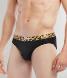 2(X)IST Sliq Brief 2(X)IST Sliq Brief Black-beauty-w-mixed-leopard-waistband