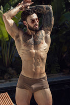 Étalon Brown Swim Sunga - men's Brazilian swim brief side profile