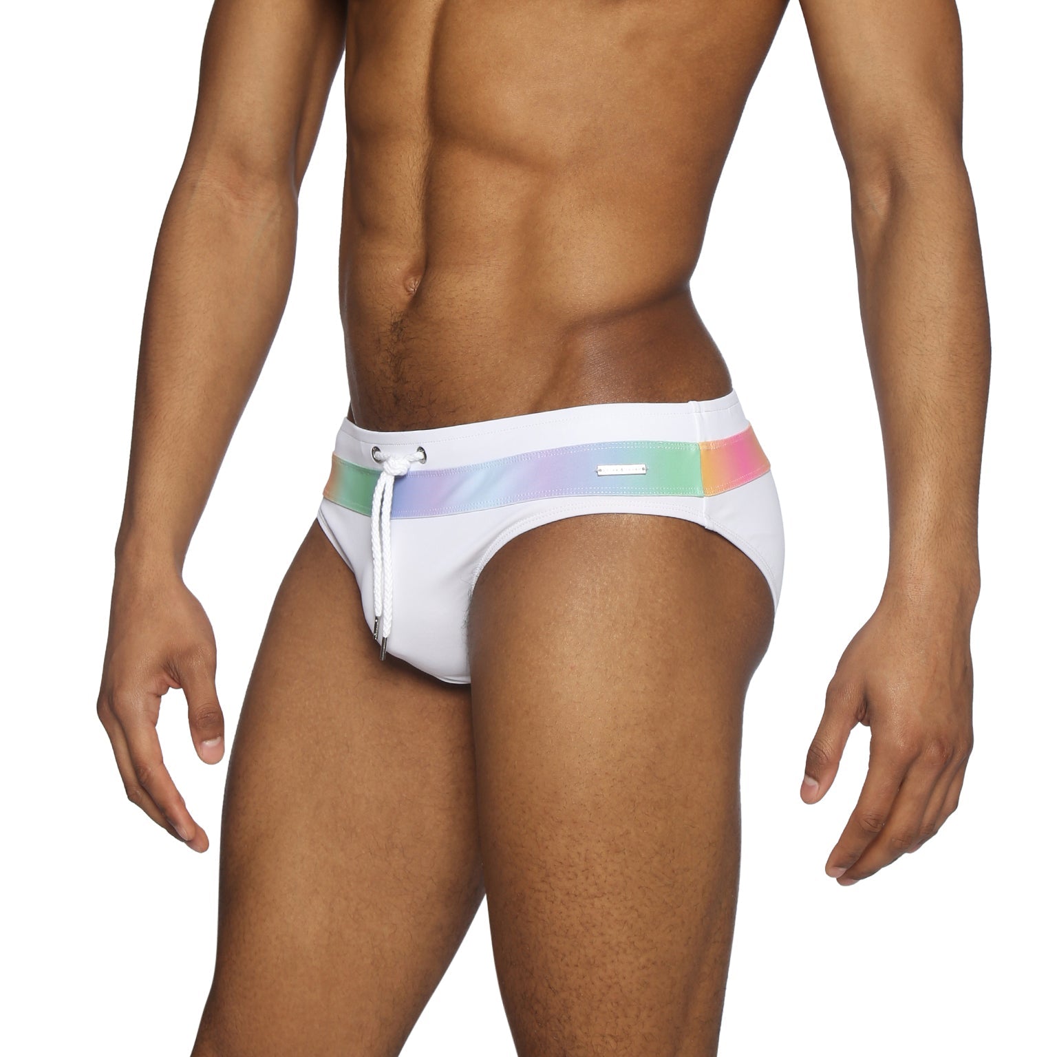 Parke & Ronen Luminous White Meridian Bikini - mens swim briefs side view