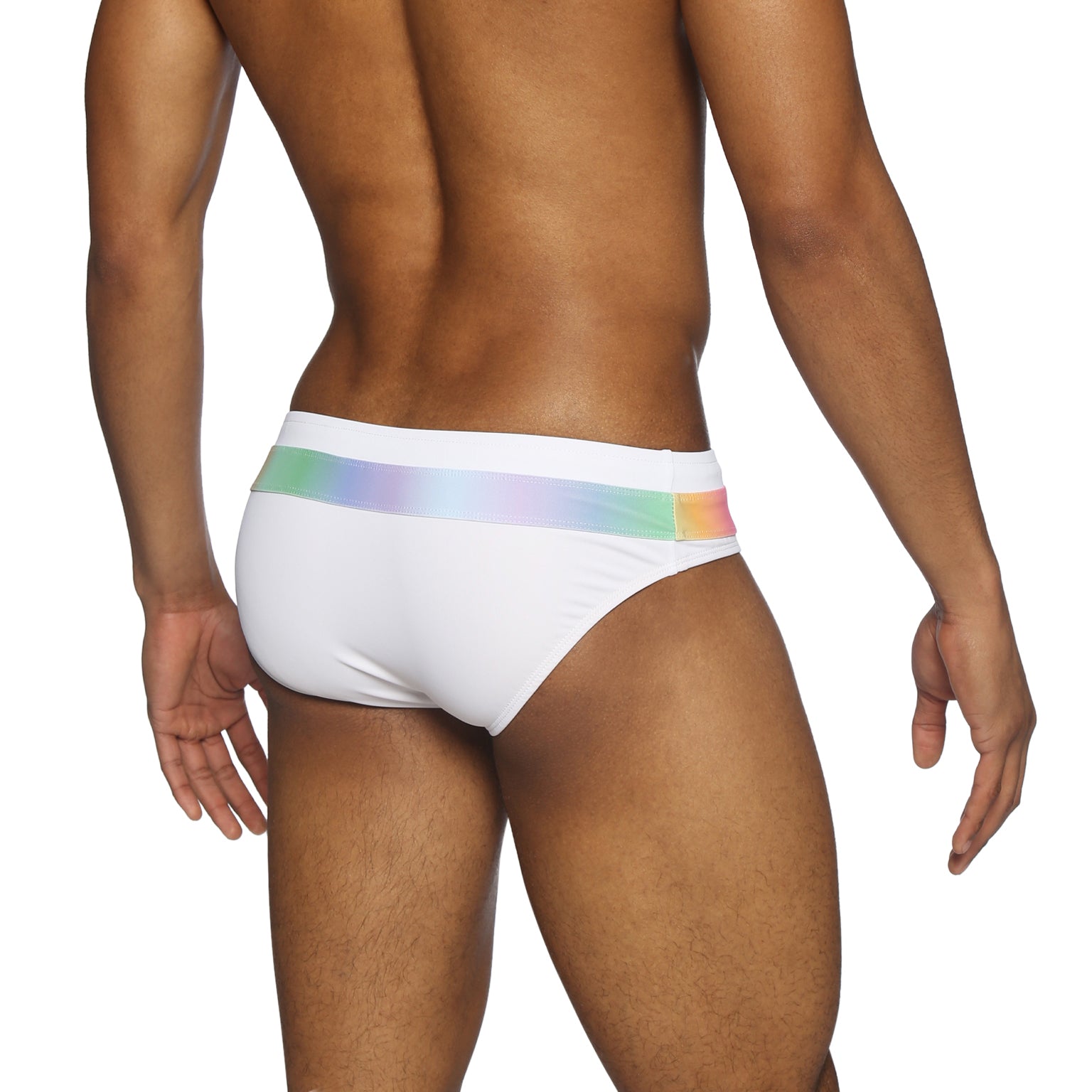 Parke & Ronen Luminous White Meridian Bikini - mens swim briefs back view