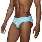 Parke & Ronen Azure Twilo Meridian Bikini - mens swim briefs side view