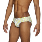 Parke & Ronen Lemon Havana Leaf Meridian Bikini - mens swim briefs side view