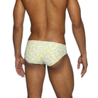 Parke & Ronen Lemon Havana Leaf Meridian Bikini - mens swim briefs back view