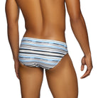 Parke & Ronen Horizon Stripe Blue Meridian Bikini - mens swim briefs back view