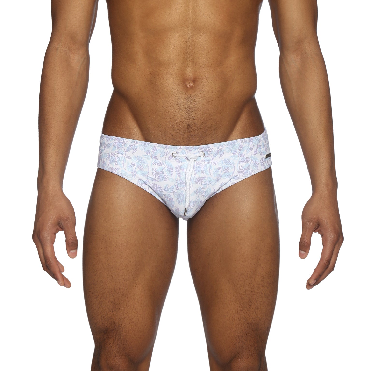 Parke & Ronen Lilac Havana Leaf Meridian Bikini - mens swim briefs front view