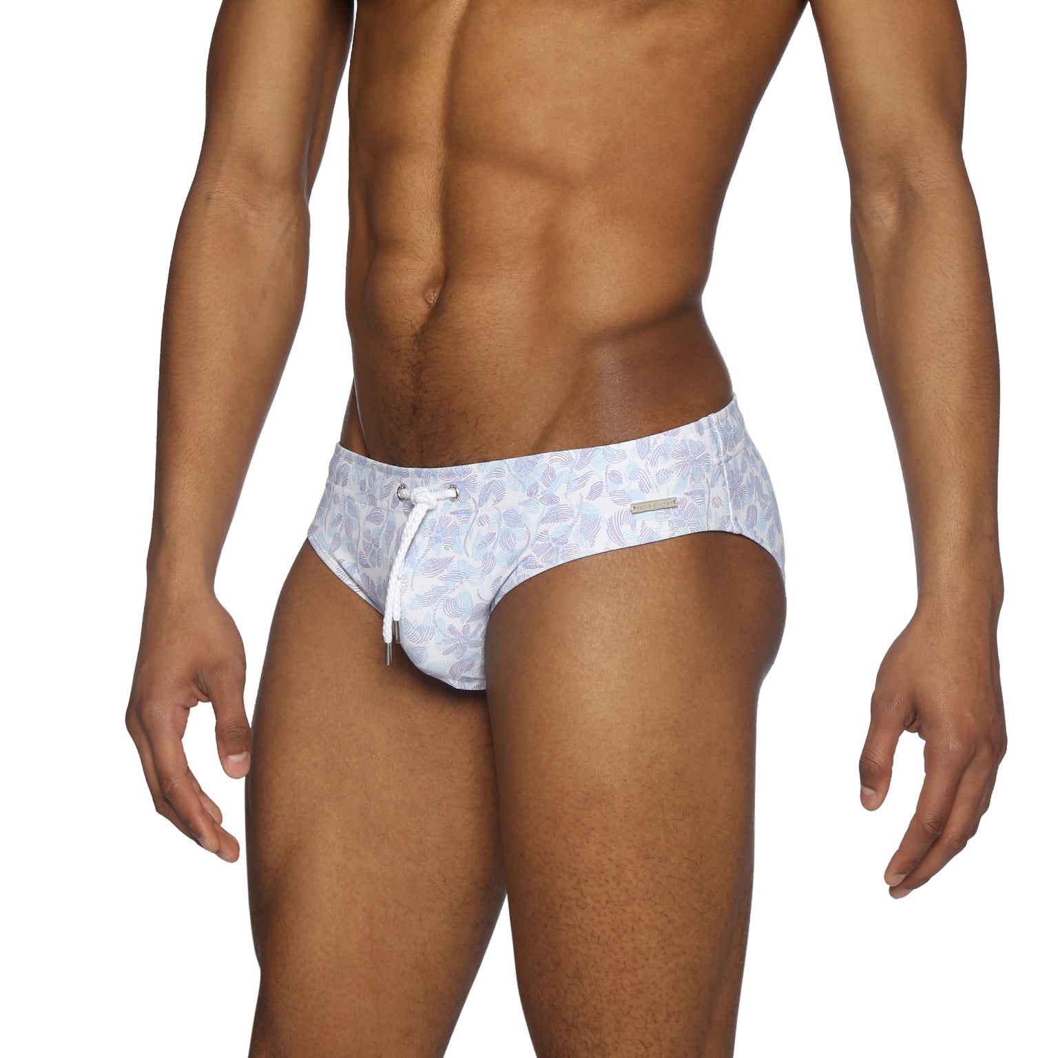 Parke & Ronen Lilac Havana Leaf Meridian Bikini - mens swim briefs side view