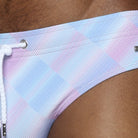 Parke & Ronen Lavender Twilo Meridian Bikini - mens swim brief print detail close-up