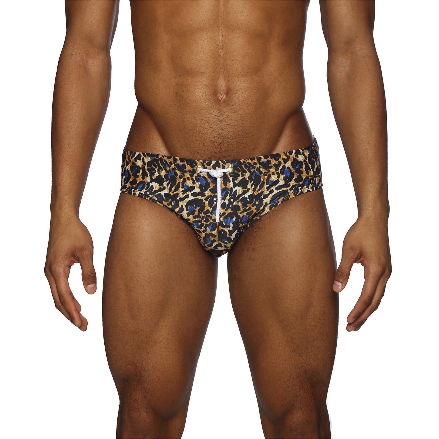 Parke & Ronen Jaguar Gold Meridian Bikini - mens swim briefs front view