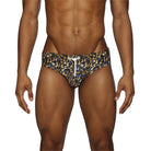 Parke & Ronen Jaguar Gold Meridian Bikini - mens swim briefs front view