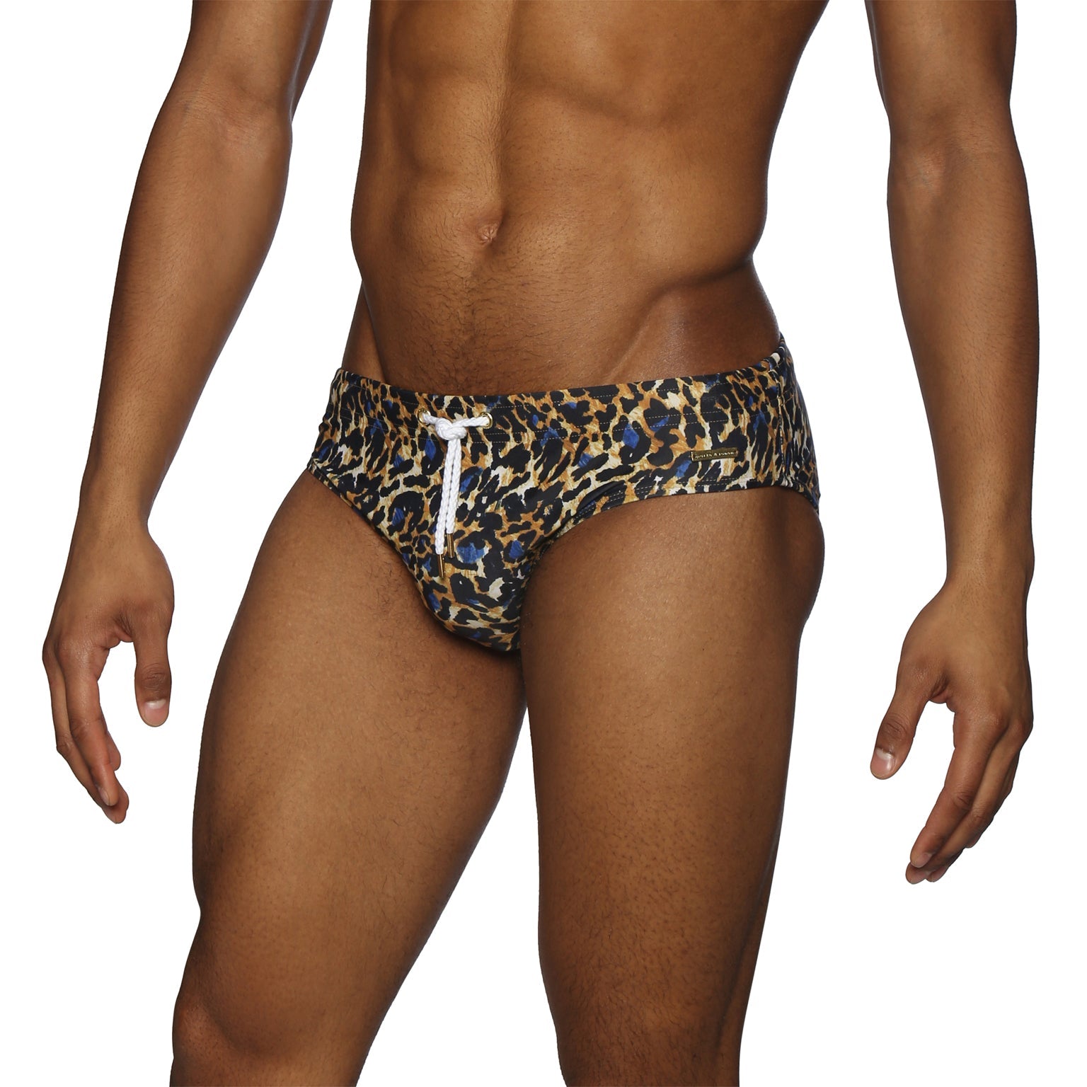 Parke & Ronen Jaguar Gold Meridian Bikini - mens swim briefs side view