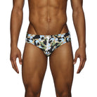 Parke & Ronen Tiger Lily Black Meridian Bikini - mens swim briefs front view