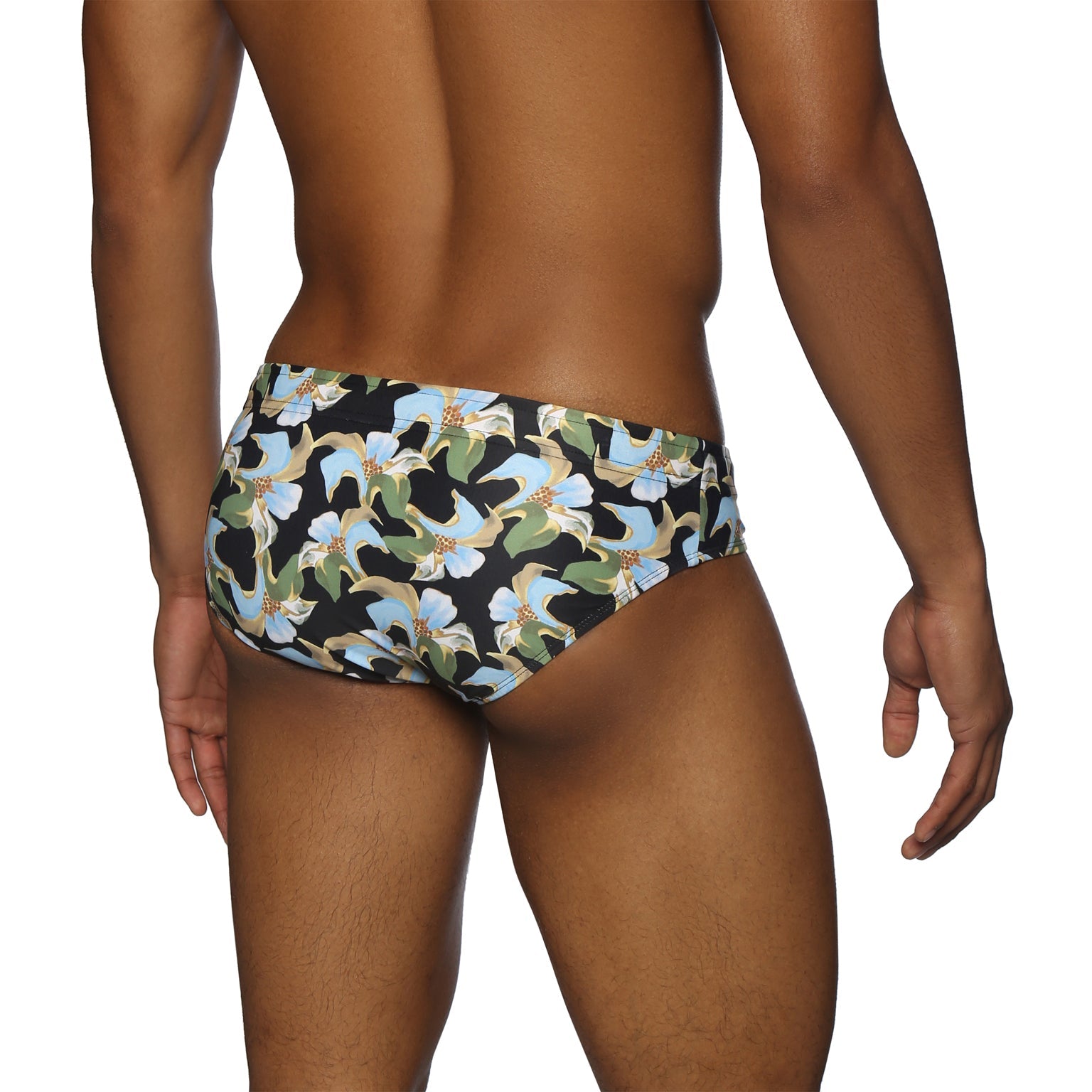 Parke & Ronen Tiger Lily Black Meridian Bikini - mens swim briefs back view
