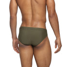 Parke & Ronen Army Meridian Swim Brief - men's low-rise swim brief in army, back view