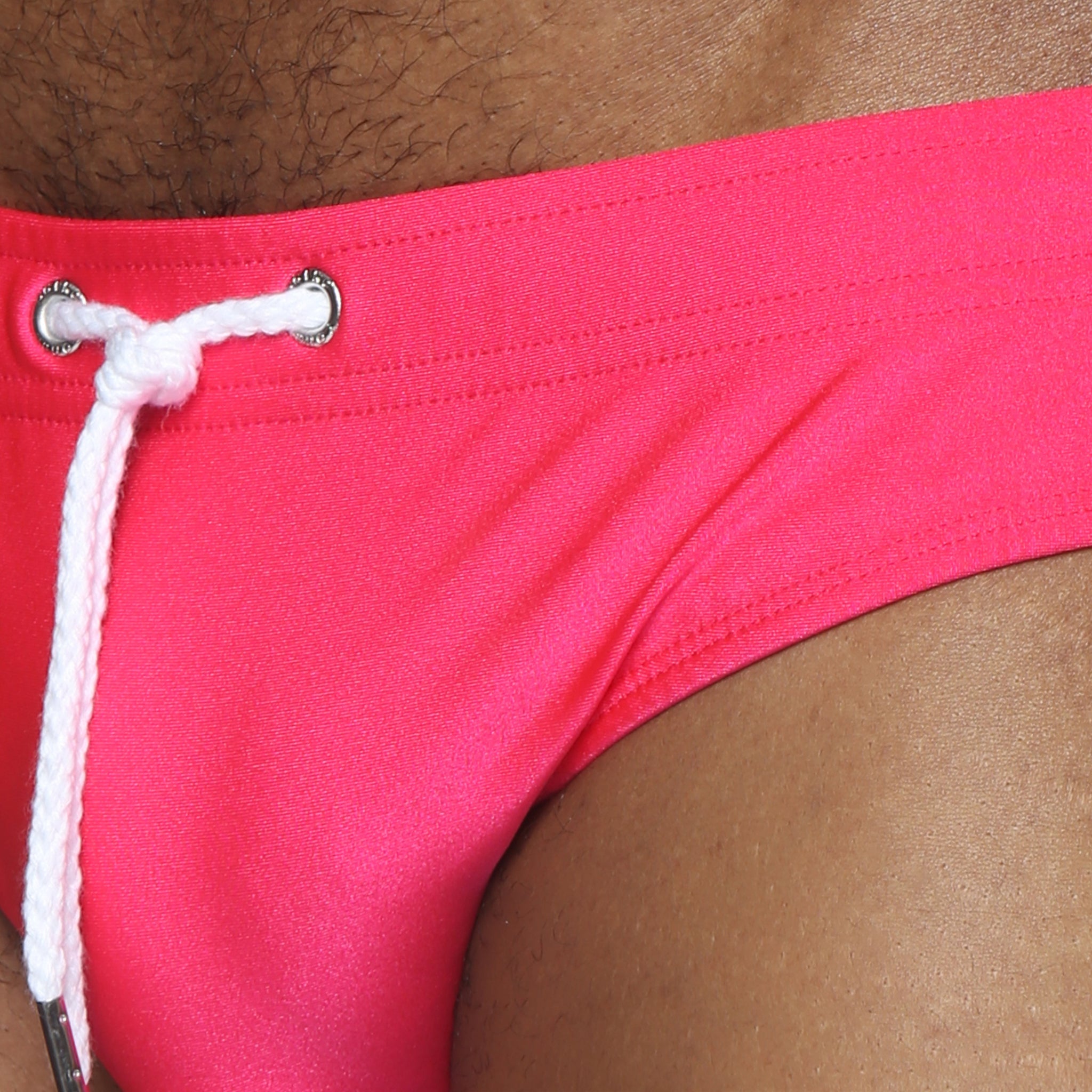 Parke & Ronen Electric Fuchsia Meridian Bikini - mens swim briefs waistband detail