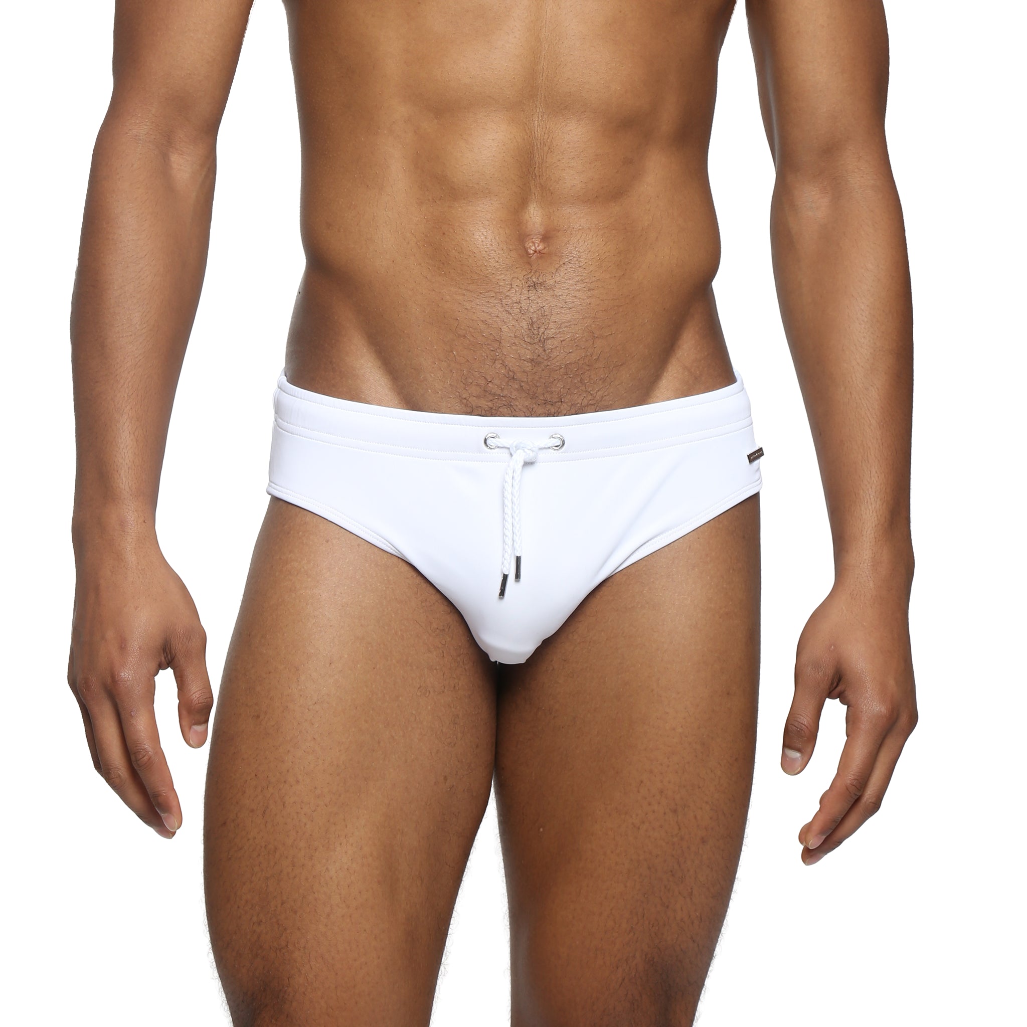 Parke & Ronen White Meridian Bikini - mens swim briefs front view