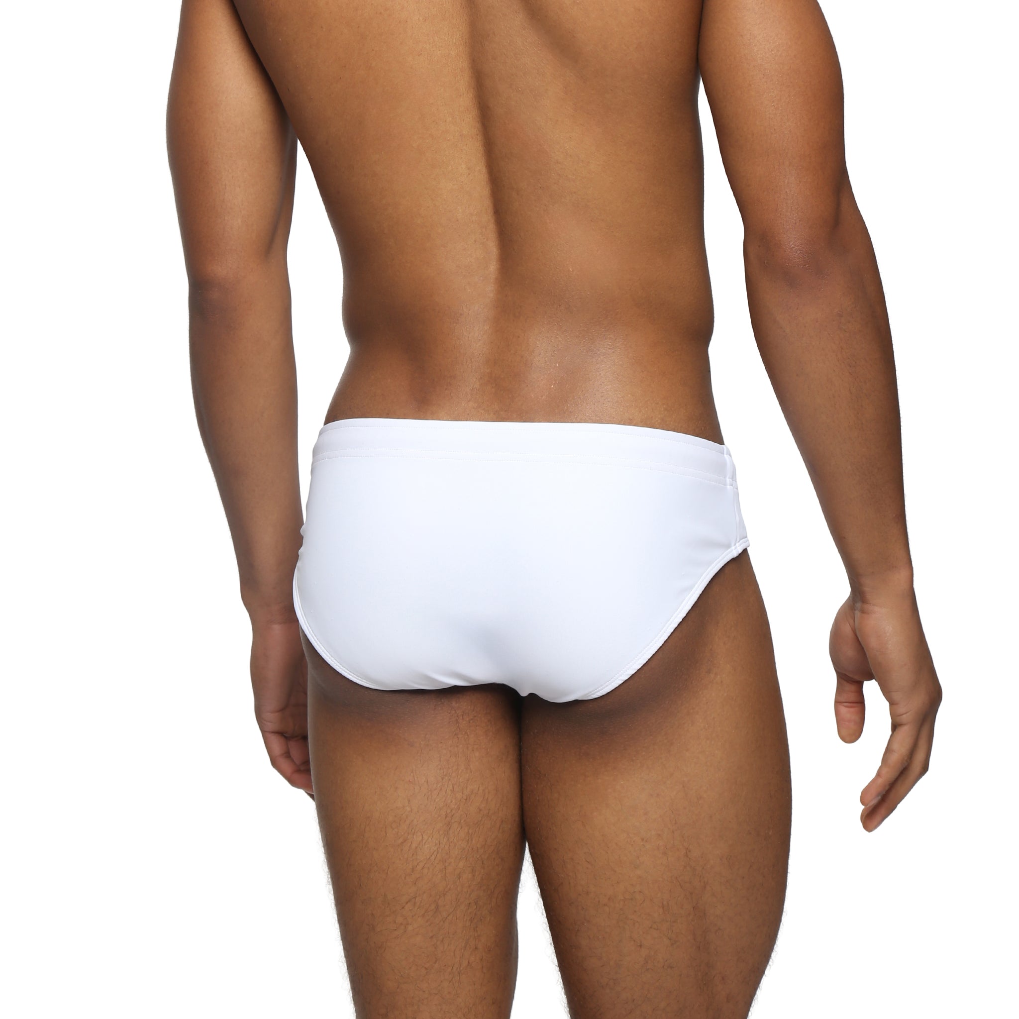 Parke & Ronen White Meridian Bikini - mens swim briefs back view