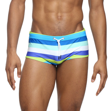 Parke & Ronen Azure Ischia Corcovado Swim Brief - men's square-cut swim brief in azure ischia, front view