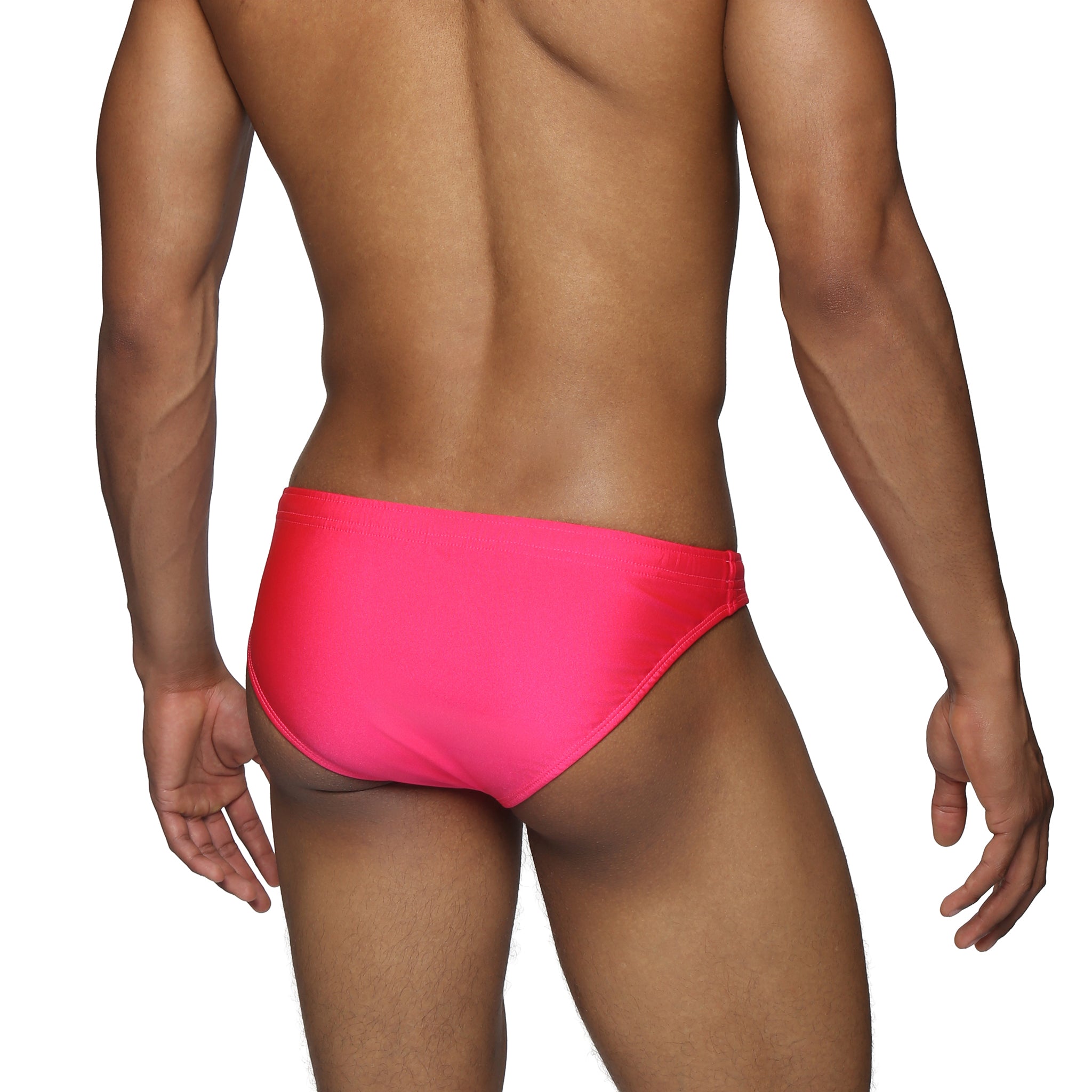 Parke & Ronen Electric Fuchsia Blade Bikini - mens swim briefs back view