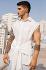 Etalon Tie Linen Sleeveless Shirt
