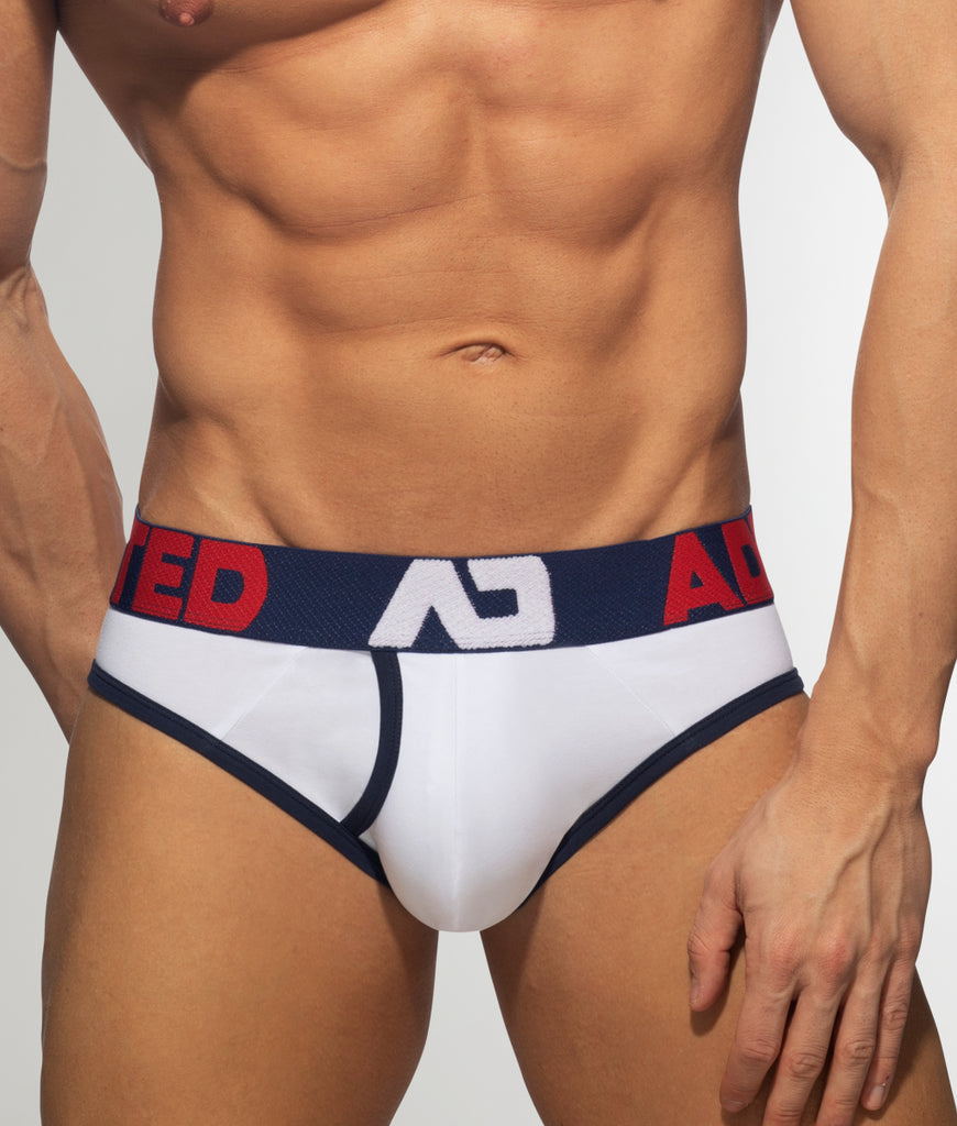Addicted Open Fly Cotton Brief Addicted Open Fly Cotton Brief White-navy