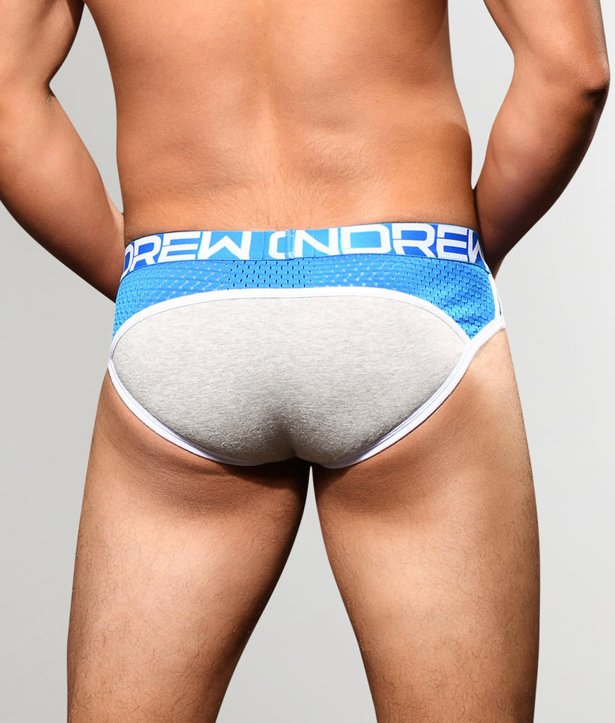Andrew Christian SHOW-IT Sports Mesh Brief  Andrew Christian SHOW-IT Sports Mesh Brief  Heather-grey-blue
