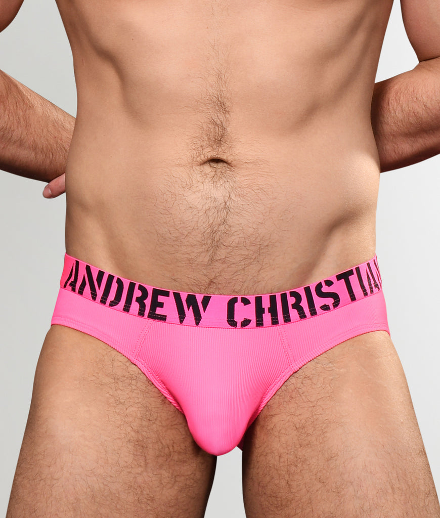 Andrew Christian Hotness Rib Brief Andrew Christian Hotness Rib Brief Neon-pink