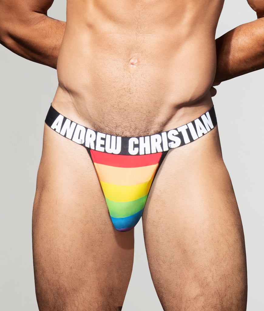 Andrew Christian Pride Stripe Thong w/ ALMOST NAKED Andrew Christian Pride Stripe Thong w/ ALMOST NAKED Pride