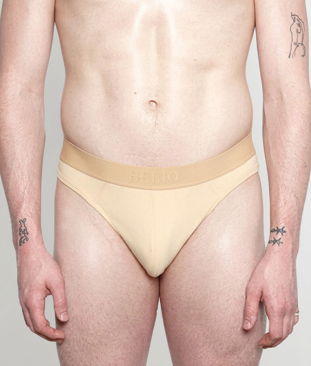 Helio Artemis Brief Sandstone - men's luxury nylon brief underwear, front view