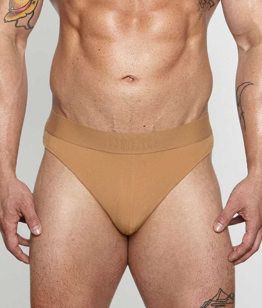 Helio Artemis Brief Terra - men's luxury nylon brief underwear, front view