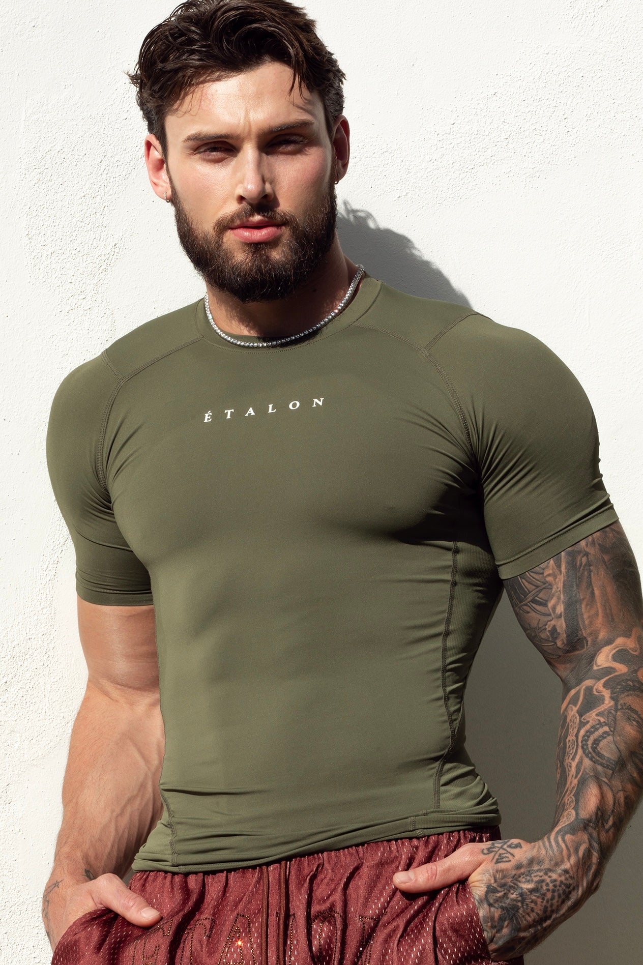 Etalon Signature Compression Shirt Olive - men's compression shirt, side view
