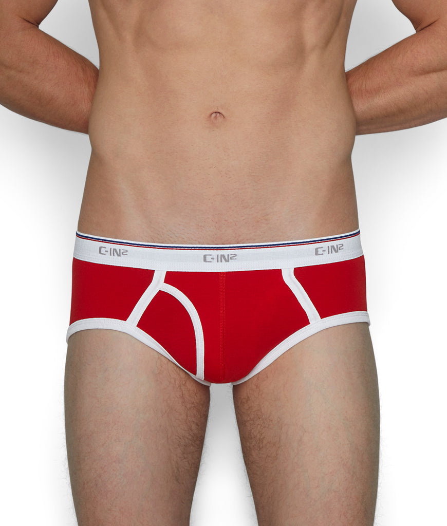 C-IN2 Throwback Fly Front Brief C-IN2 Throwback Fly Front Brief Twizzler-red