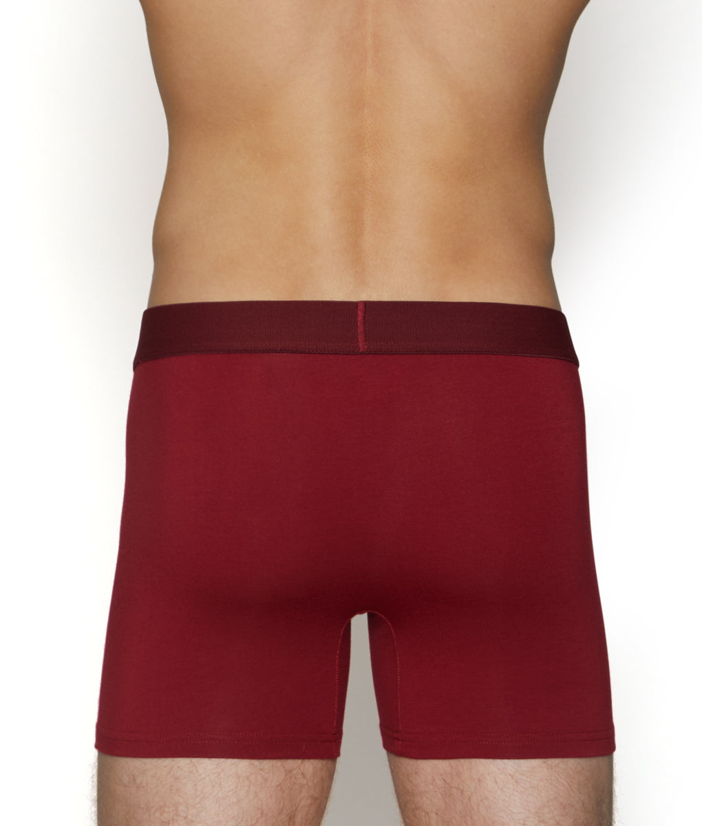 Wood Boxer Brief with Fly Burgundy-red