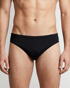 Sean & Val Classic Brief Black — men's quick-dry swim brief, product flat lay