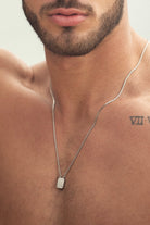 Etalon Reversible Scapular - men's scapular necklace AAA zirconia reverse side, detail view