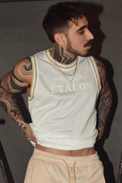 Etalon Signature Baller Jersey Black - men's basketball jersey with silver trim and silicone logo, front view