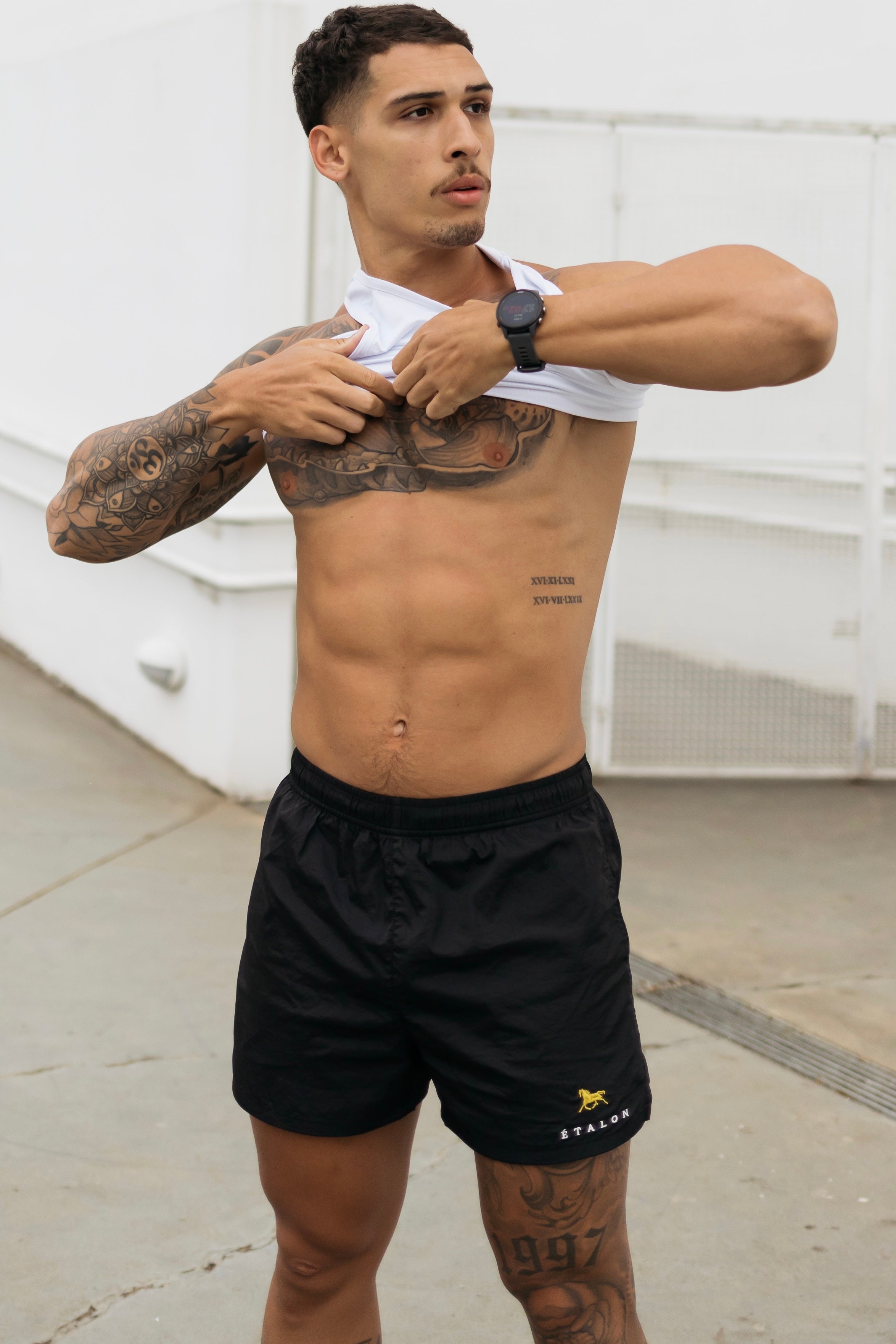 Etalon men's nylon shorts full length product shot