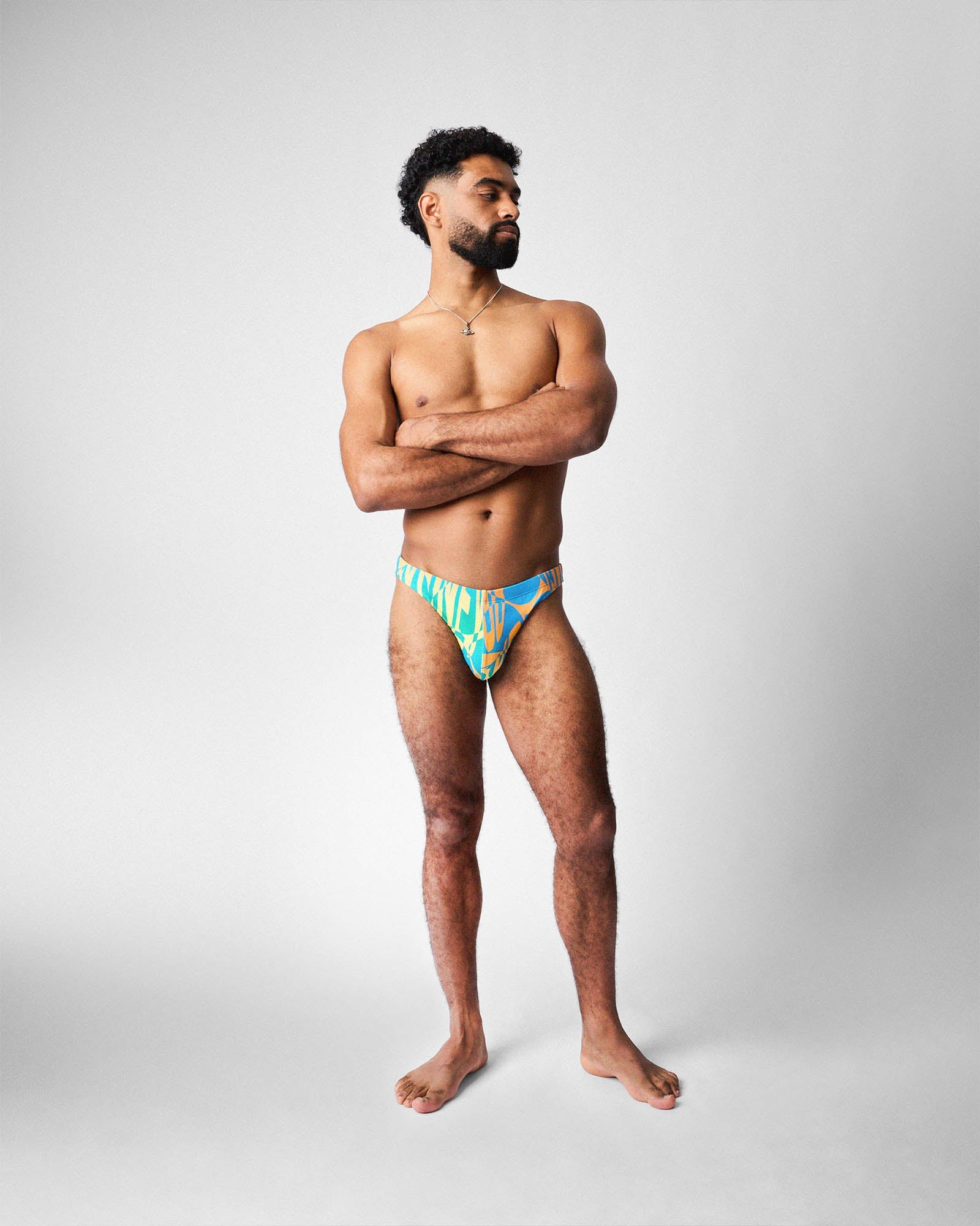 Teamm8 Harbour City Bikini Swim Brief Tropical - men's bikini swim brief at beach, lifestyle