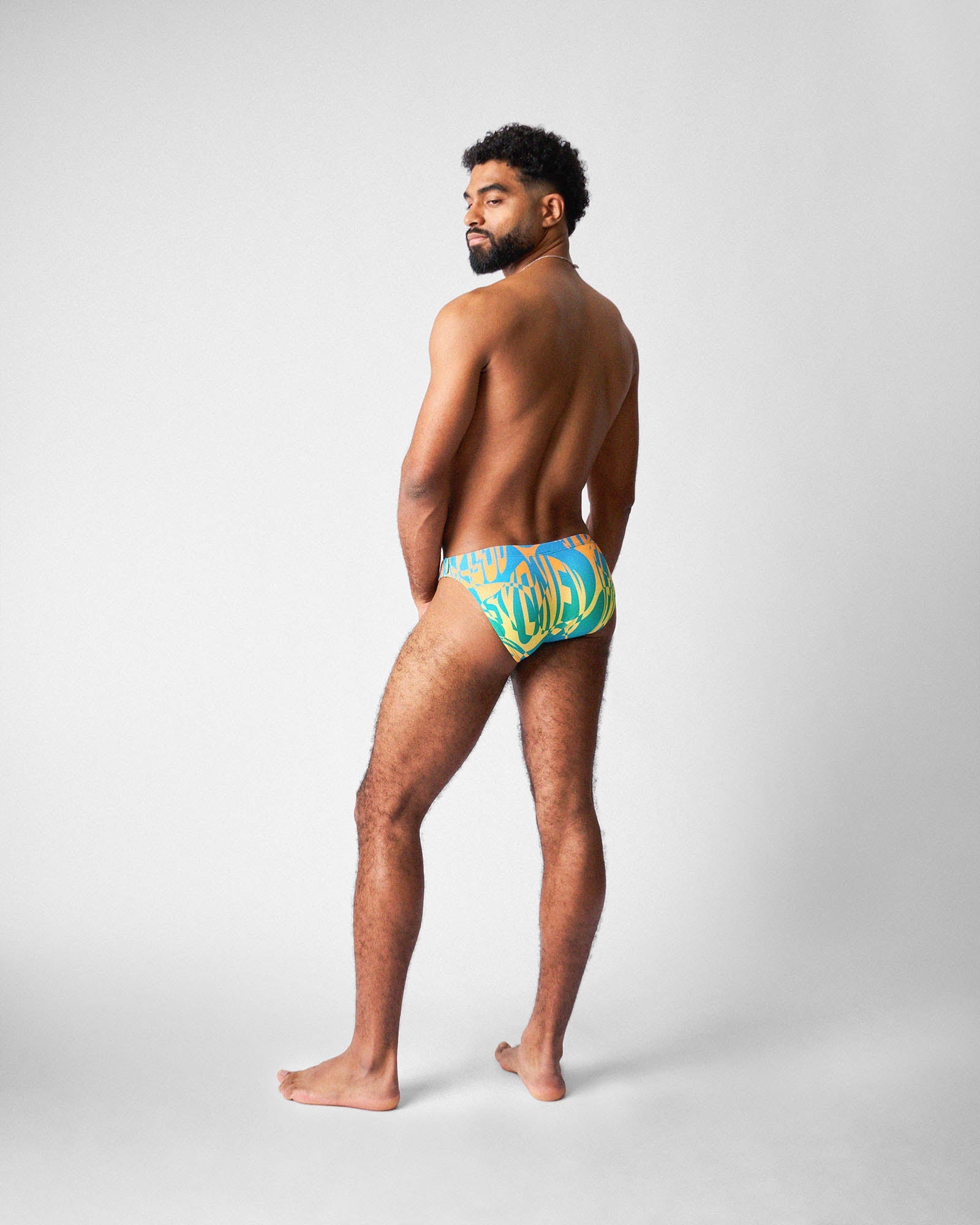 Teamm8 Harbour City Bikini Swim Brief Tropical - men's swim brief flat lay, product view