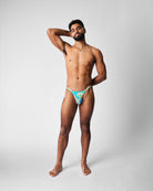 Teamm8 Harbour City Micro Swim Brief Tropical - men's cut-out swim brief at beach, lifestyle