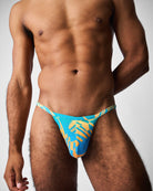 Teamm8 Harbour City Micro Swim Brief Tropical - men's Sydney print micro swim brief, front view