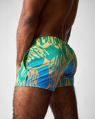 Teamm8 Harbour City Swim Short Tropical - Harbour City Sydney print detail, close-up