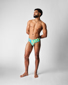 Teamm8 Harbour City Wide Swim Brief Tropical - men's Sydney print swim brief at beach, lifestyle