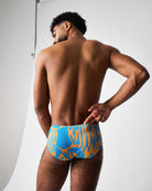 Teamm8 Harbour City Wide Swim Brief Tropical - men's swim brief flat lay, product view