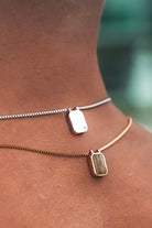 Etalon Reversible Scapular - men's scapular necklace with rare Pietersite stone, front view
