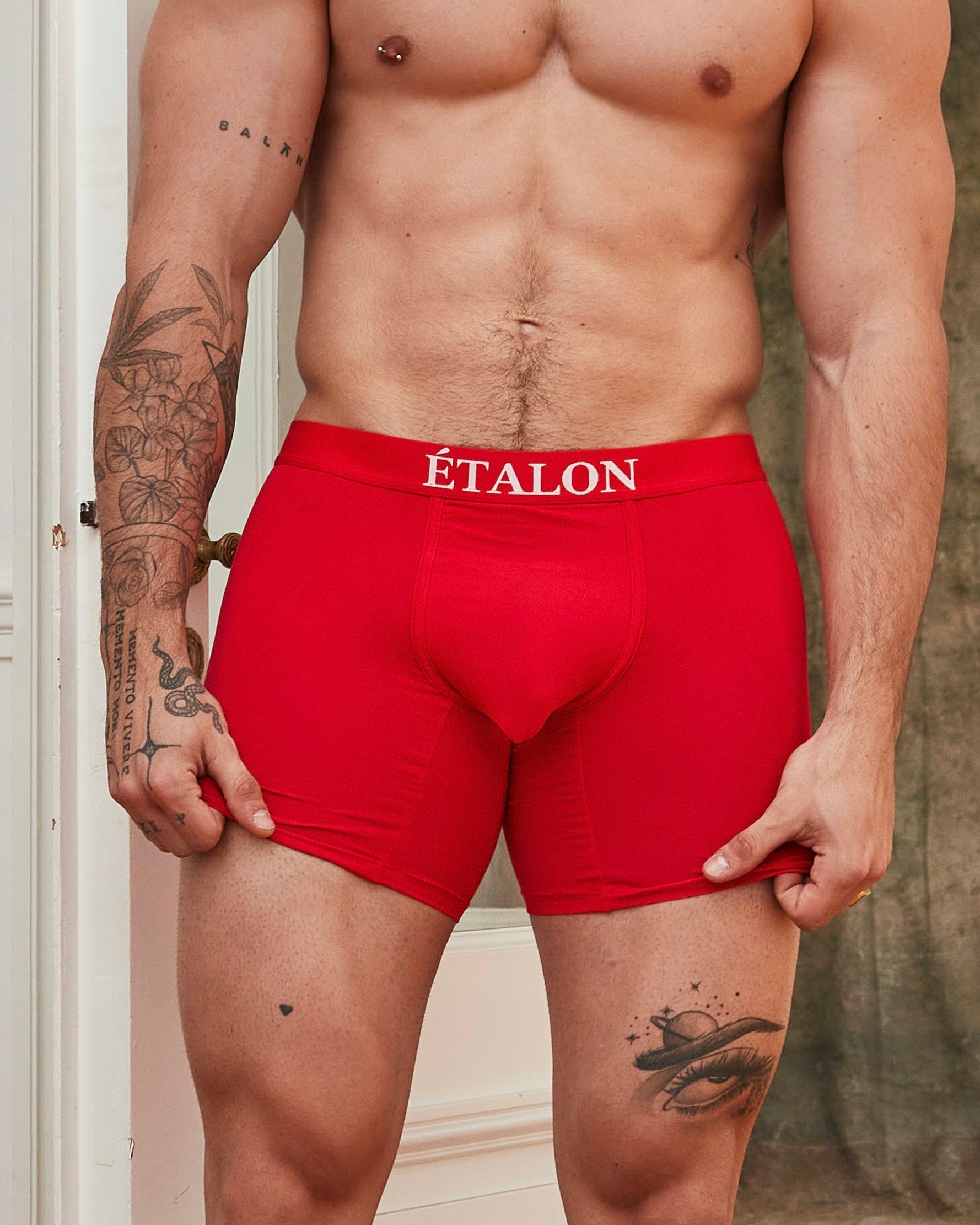 Étalon Signature Boxer Brief - mens boxer briefs contrasting logo waistband, front view