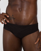 Sean & Val Classic Brief Black — men's swim brief back view showing minimal coverage