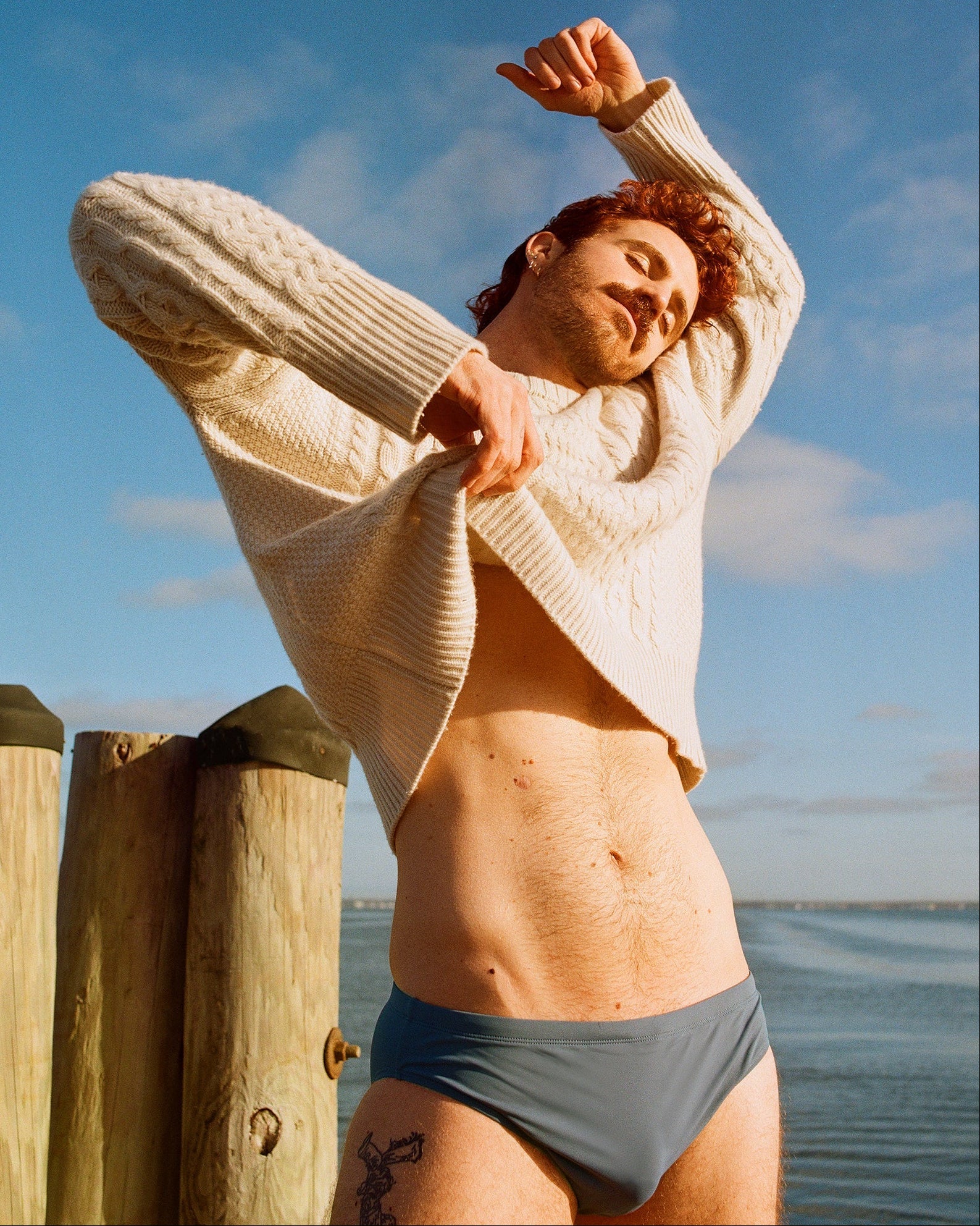 Sean & Val Classic Brief Pacific — men's swim brief lifestyle shot at beach or pool