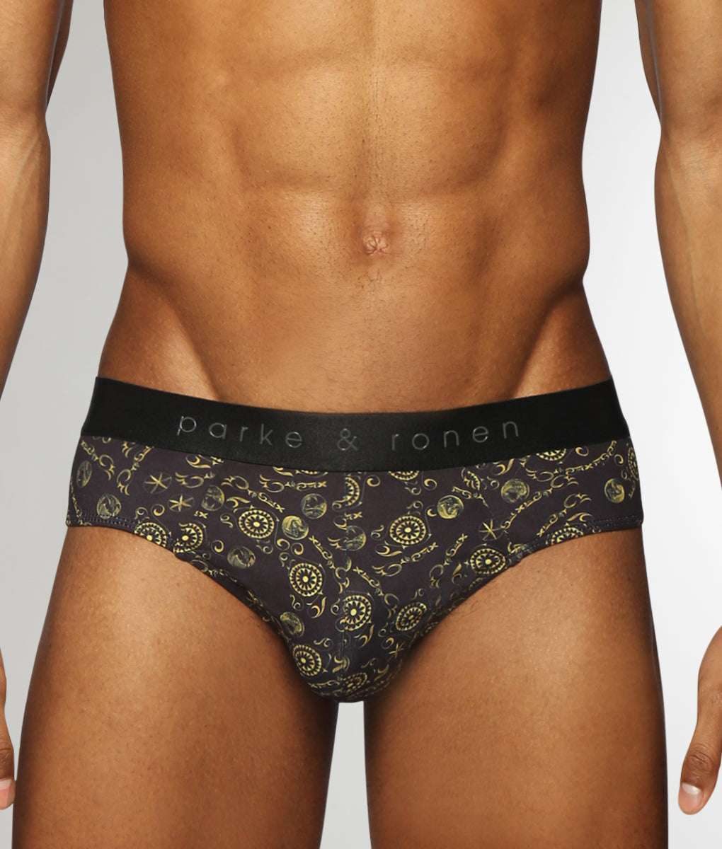 Parke & Ronen Printed Low-Rise Brief Parke & Ronen Printed Low-Rise Brief Roman-coins-black
