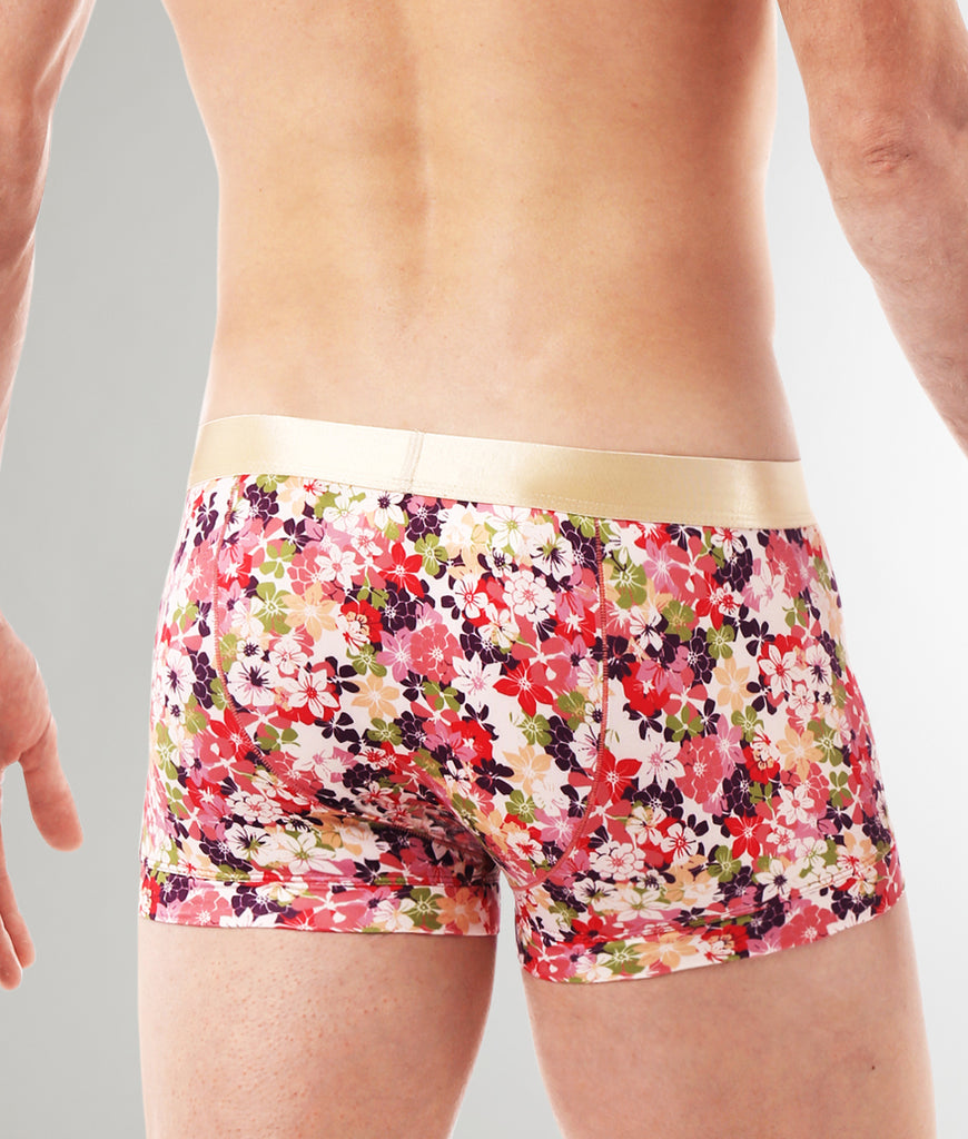 Parke & Ronen Printed Low-Rise Trunk Parke & Ronen Printed Low-Rise Trunk Camelia-pink