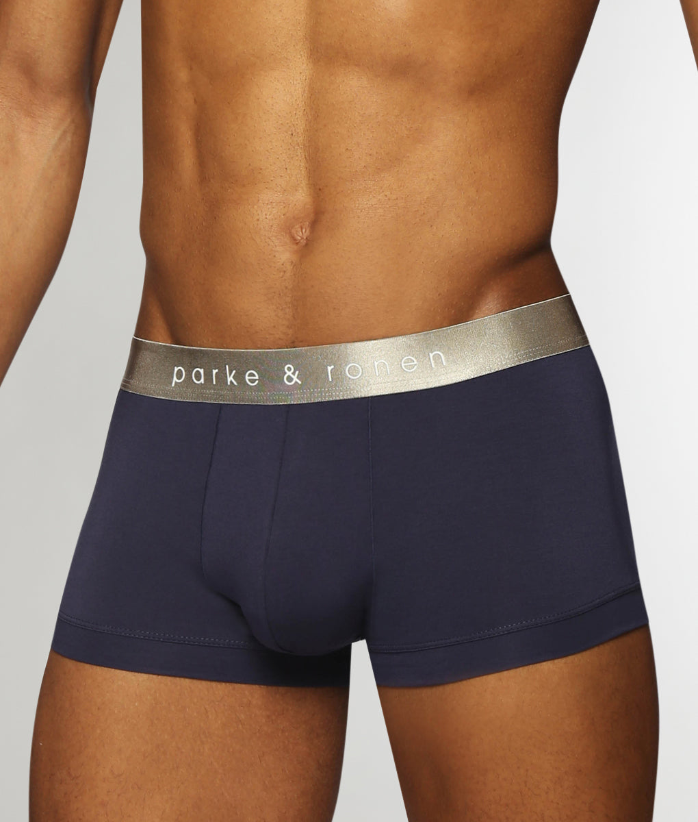 Parke & Ronen Solid Low-Rise Trunk Navy